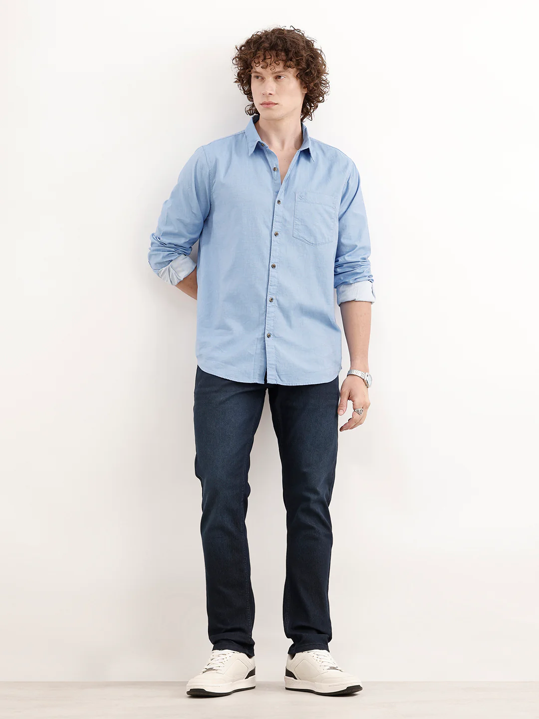 Solid Slim Fit Denim Jeans  | Dark Blue - Image 2