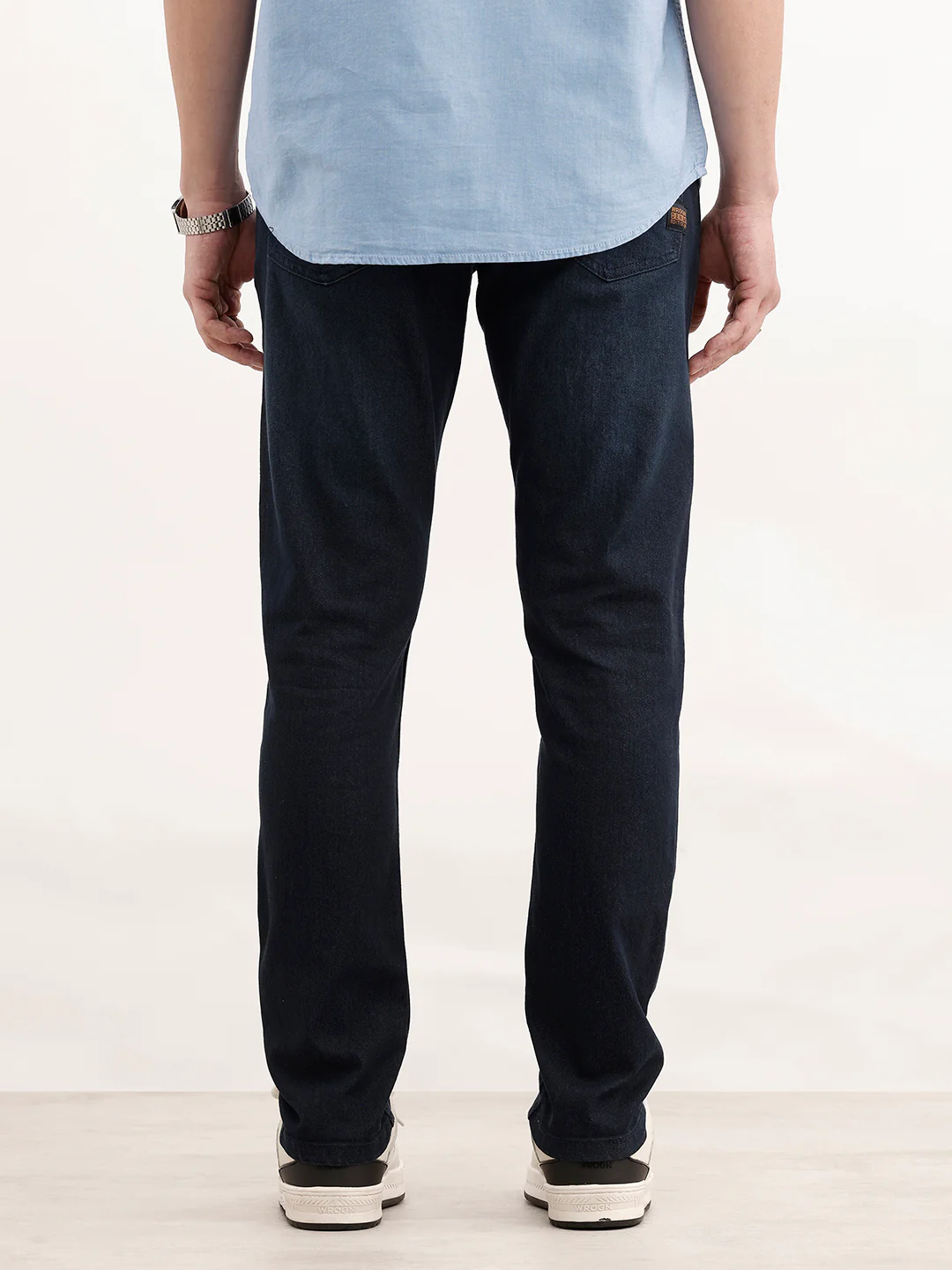 Solid Slim Fit Denim Jeans  | Dark Blue - Image 3