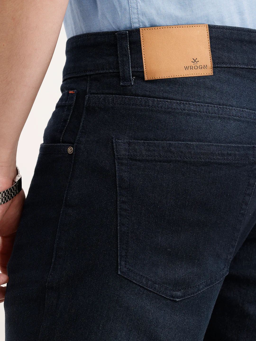 Solid Slim Fit Denim Jeans  | Dark Blue - Image 6