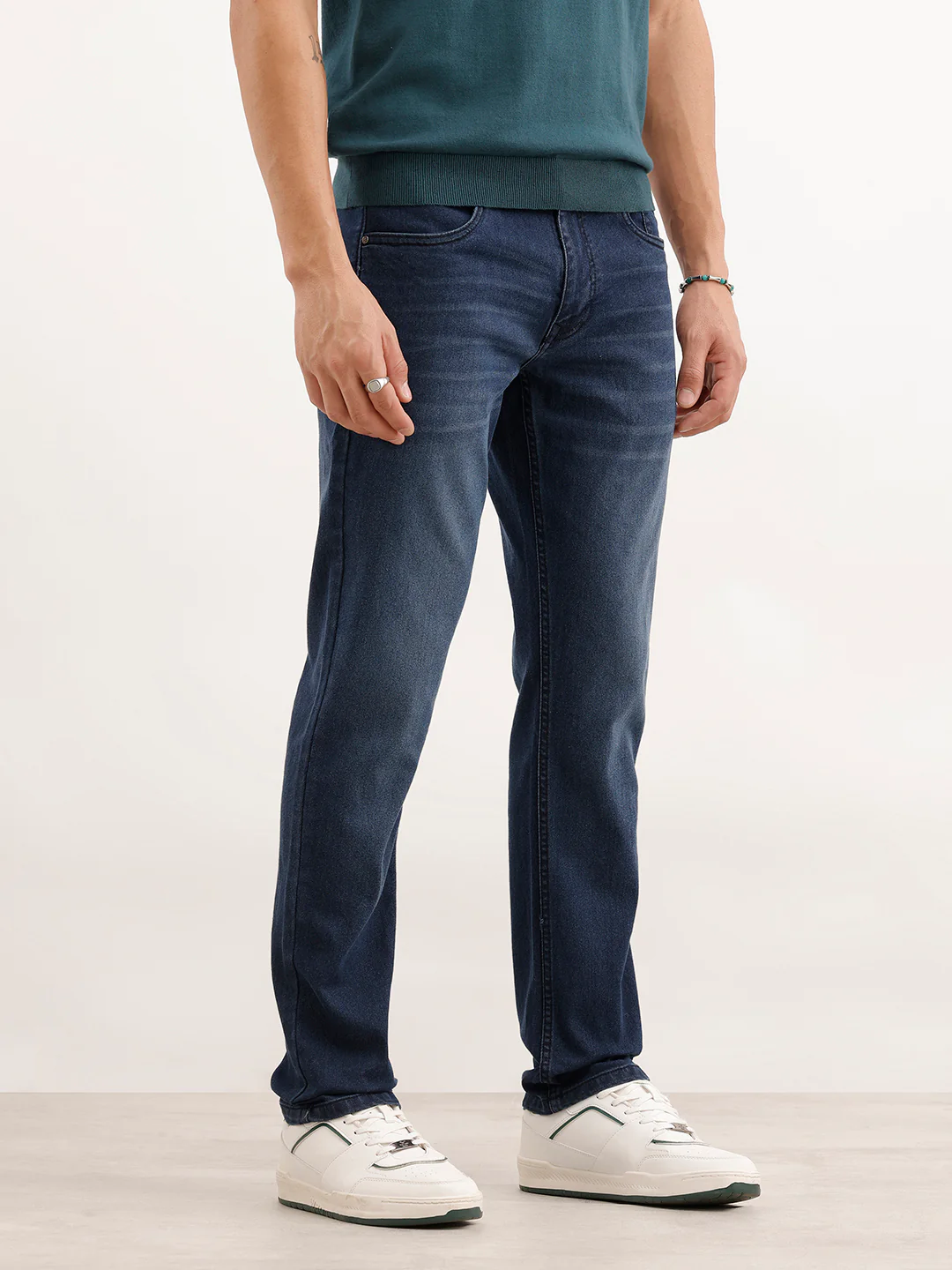 Solid Slim Fit Denim Jeans  | Dark Blue - Image 4