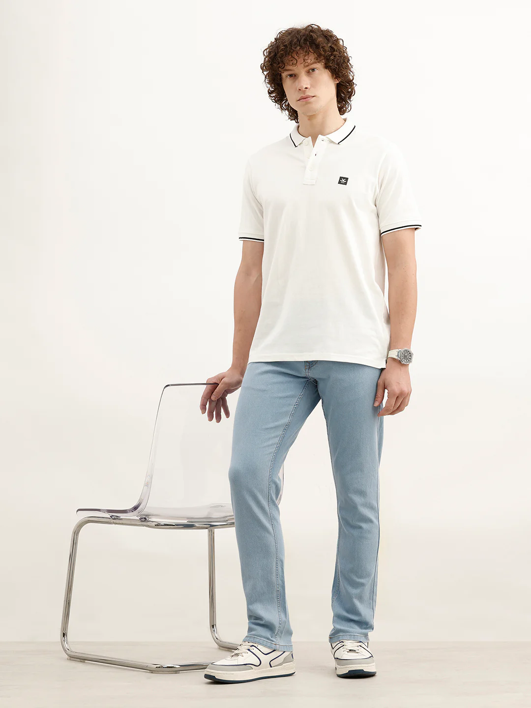 Solid Slim Fit Denim Jeans | Dark Blue - Image 2