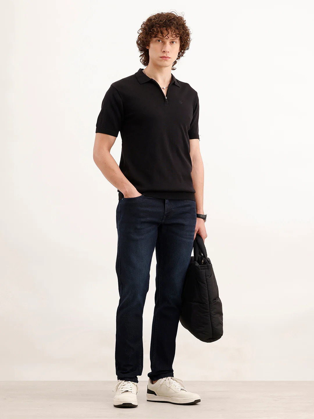 Solid Slim Fit Denim Jeans  | Dark Blue - Image 2