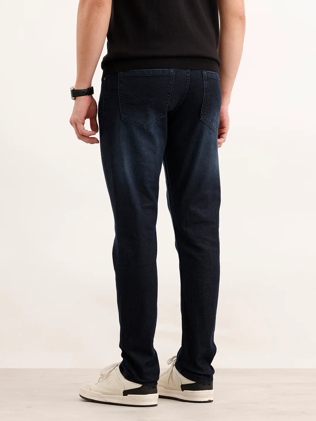 Solid Slim Fit Denim Jeans  | Dark Blue - Image 3