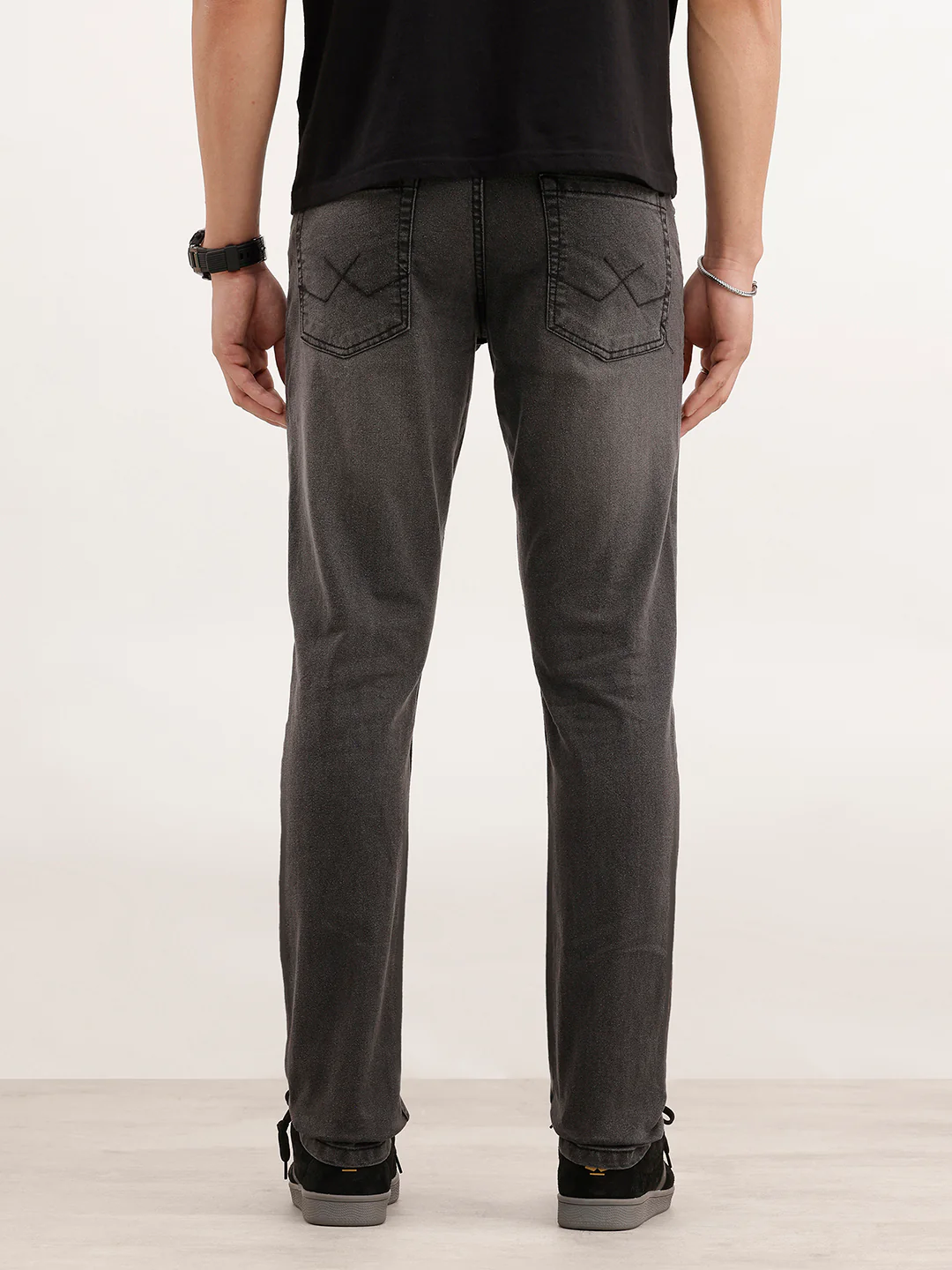 Solid Slim Fit Denim Jeans  | Dark Grey - Image 3