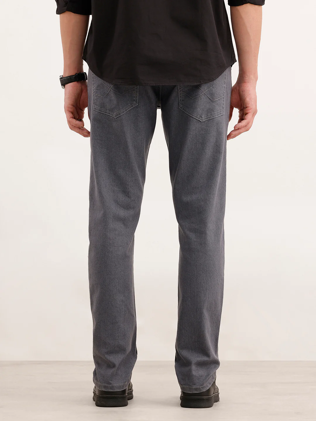 Solid Slim Fit Denim Jeans  | Grey - Image 3