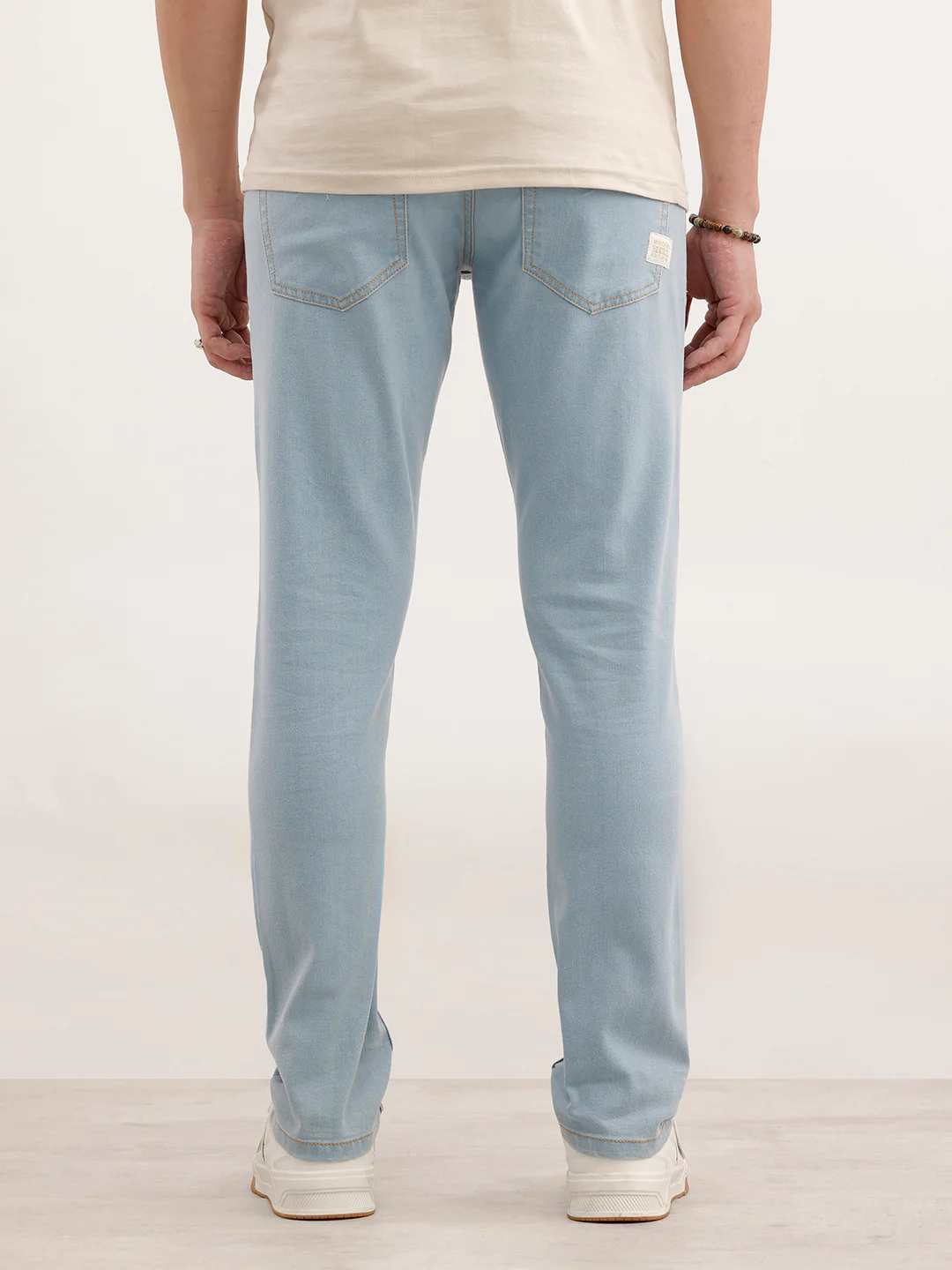Solid Slim Fit Denim Jeans  | Light Blue - Image 3