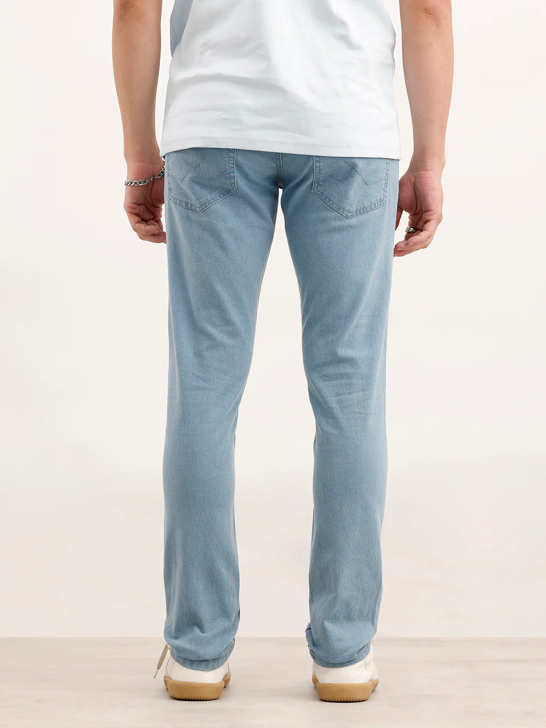 Solid Slim Fit Denim Jeans  | Light Blue - Image 3