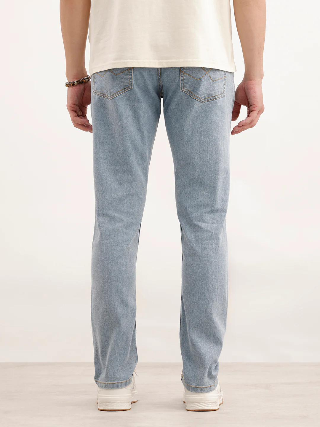 Solid Slim Fit Denim Jeans  | Light Blue - Image 3