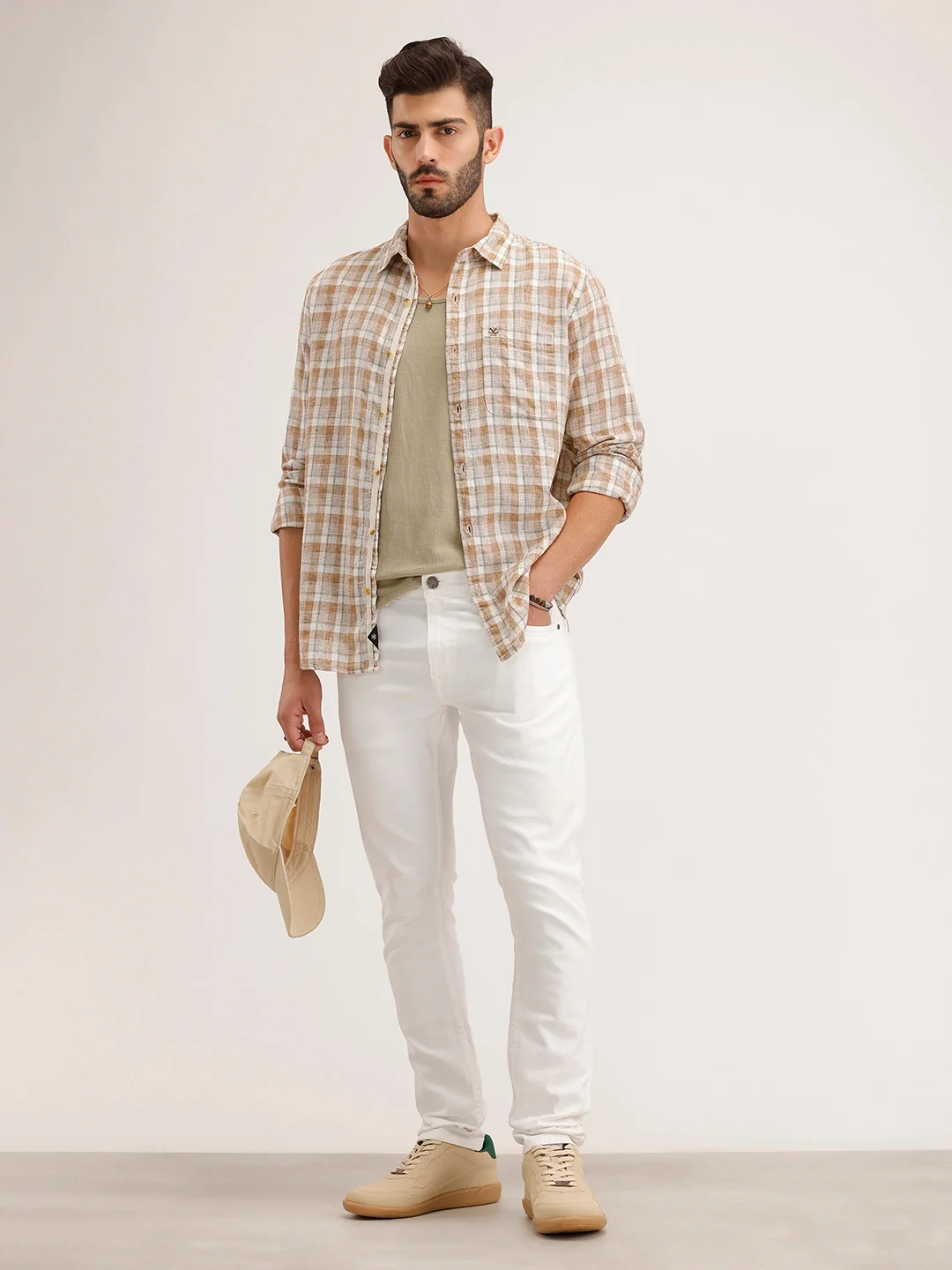 Solid Slim Fit Denim Jeans | White - Image 2