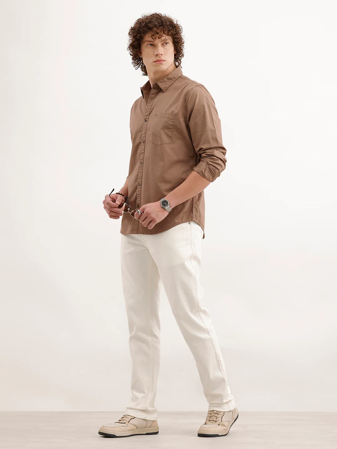 Solid Slim Fit Denim Jeans  | White - Image 2