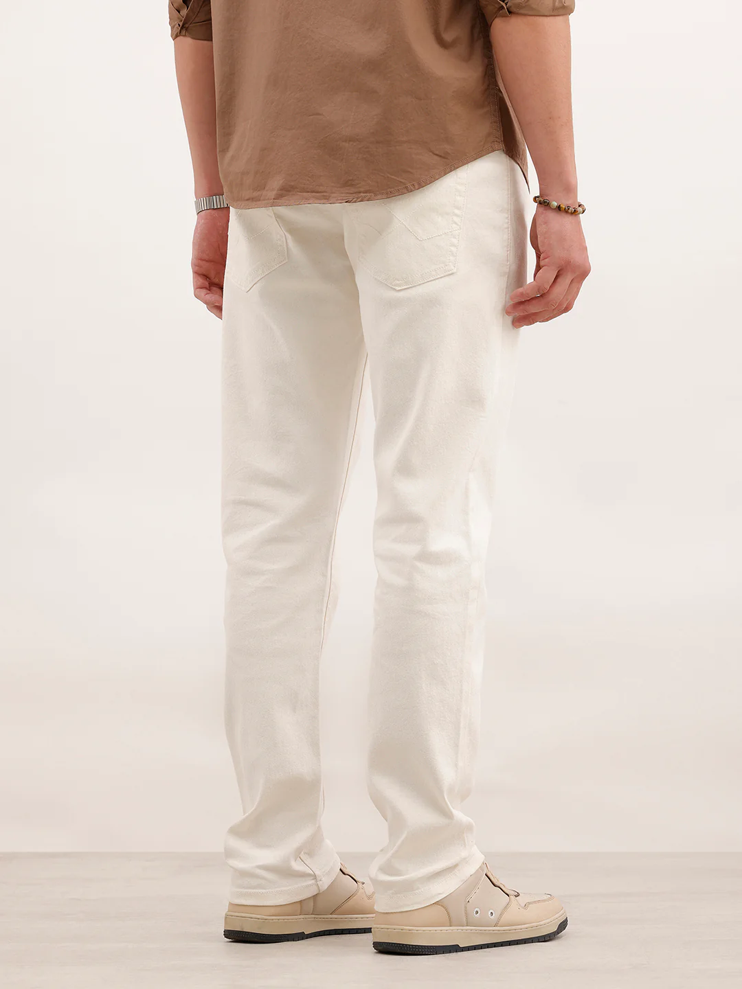 Solid Slim Fit Denim Jeans  | White - Image 3