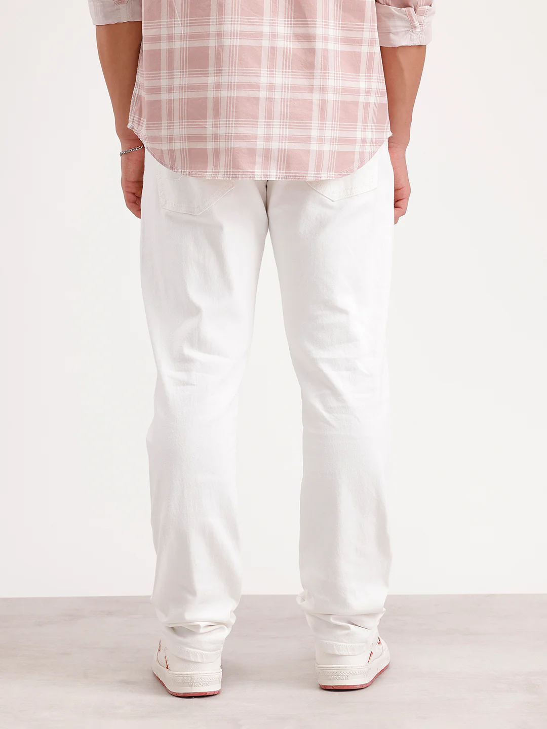 Solid Slim Fit Denim Jeans  | White - Image 3