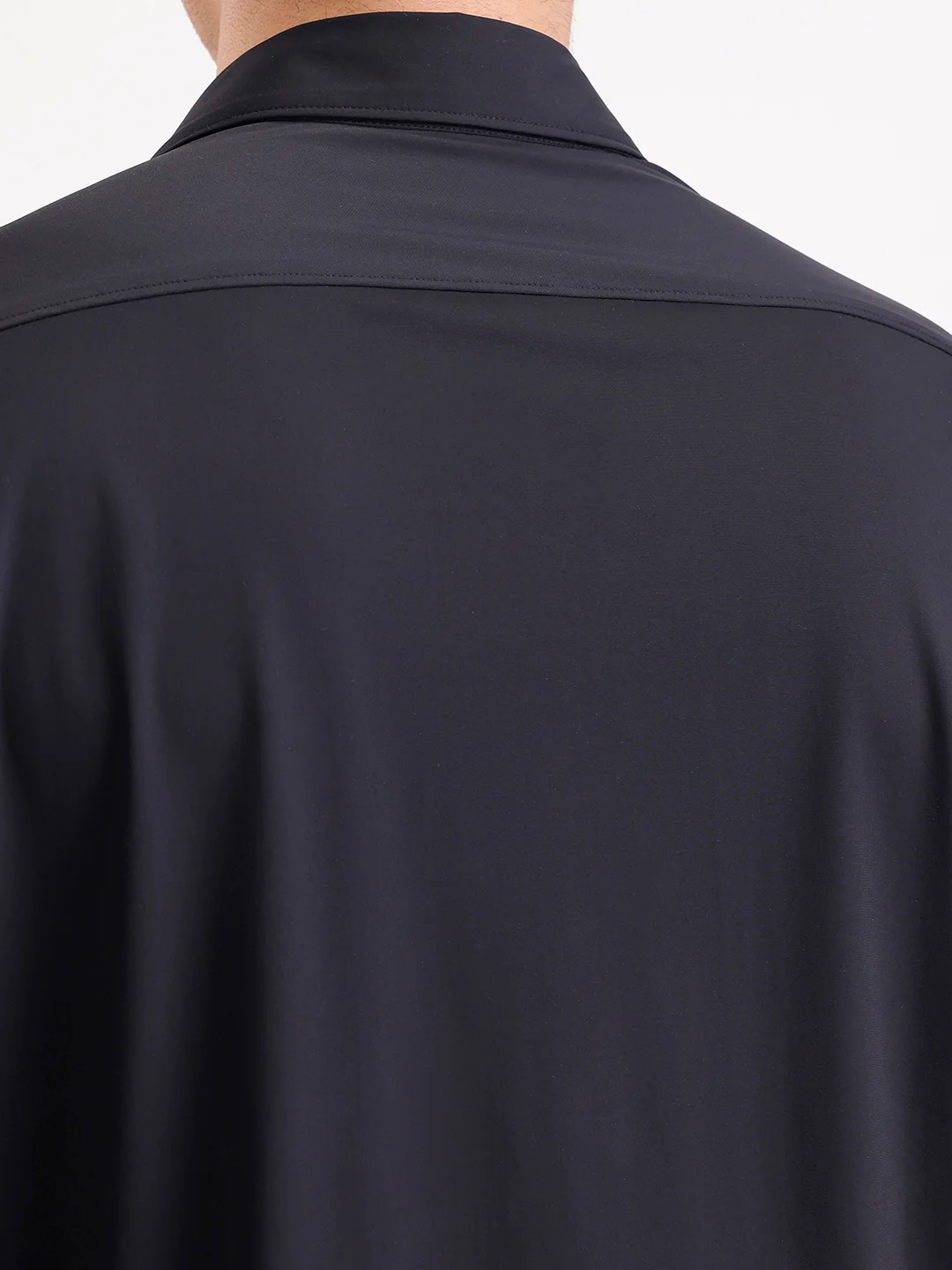 Solid Slim Fit Full Sleeve Shirt  | Black - Image 5