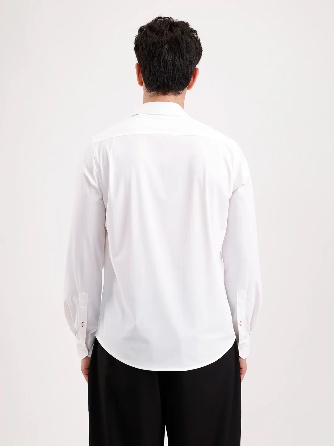 Solid Slim Fit Full Sleeve Shirt  | White - Image 3