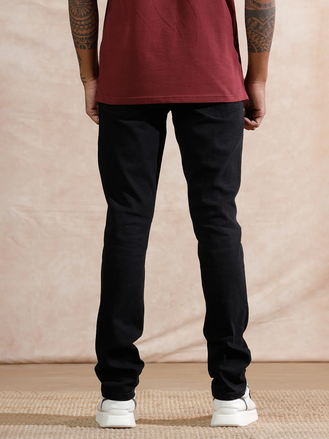 Solid Slim Fit Jeans | Black - Image 3