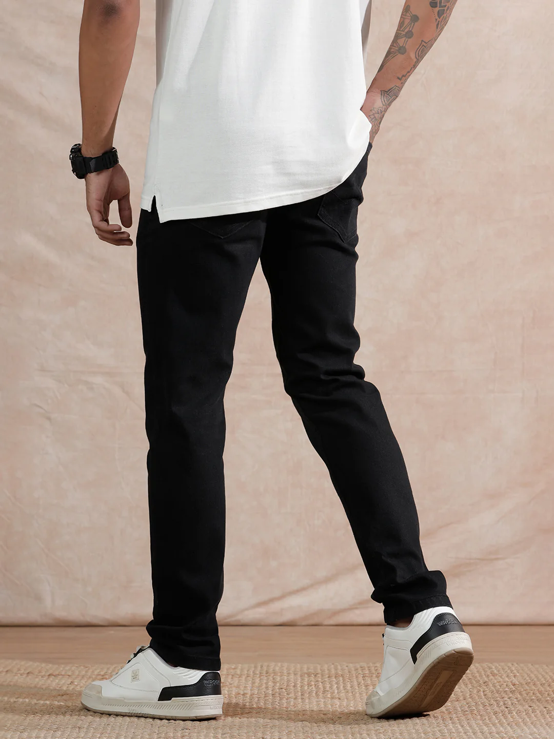 Solid Slim Fit Jeans | Black - Image 3