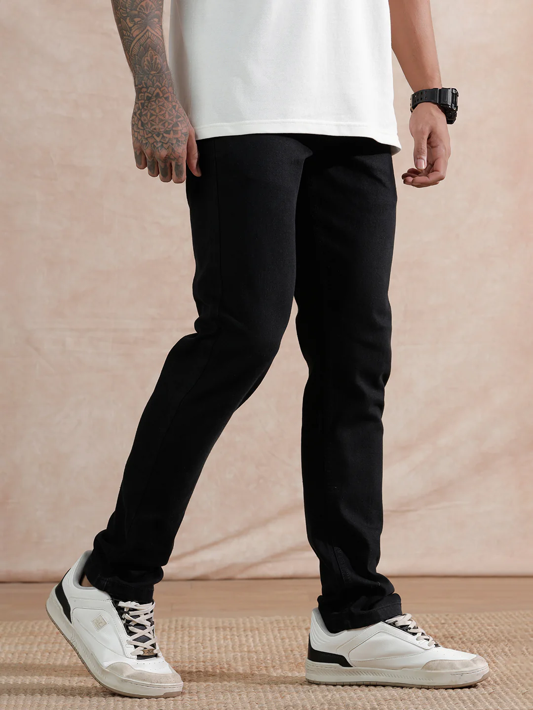 Solid Slim Fit Jeans | Black - Image 4