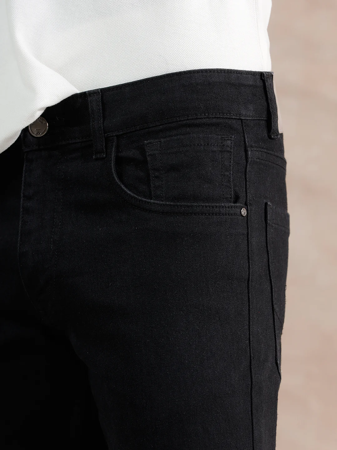Solid Slim Fit Jeans | Black - Image 5