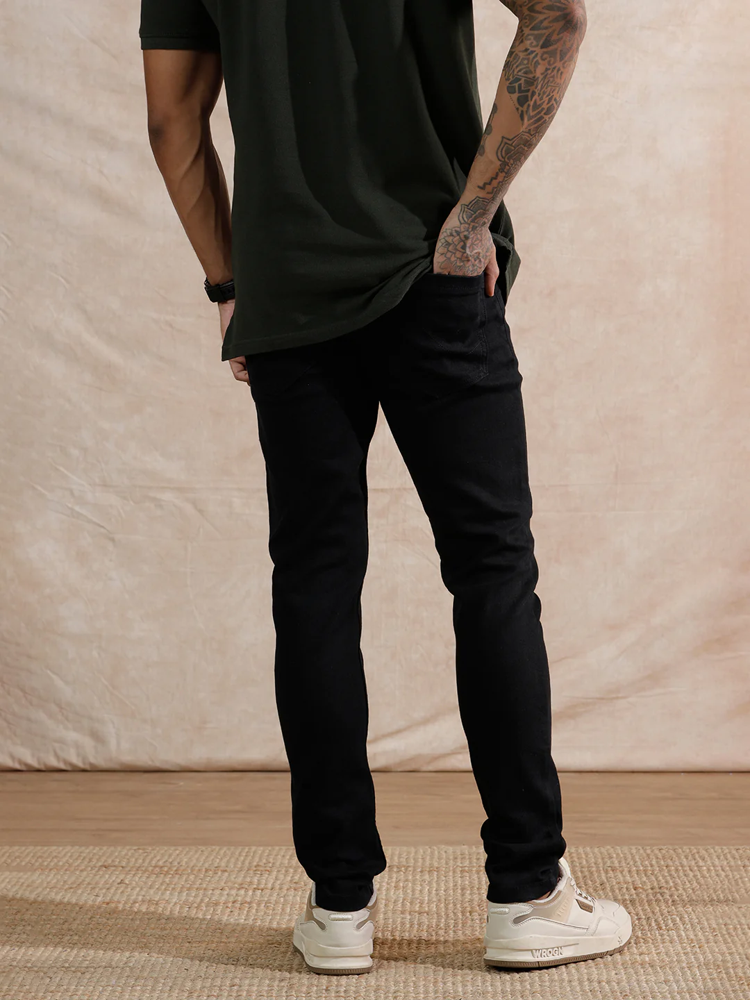 Solid Slim Fit Jeans | Black - Image 3
