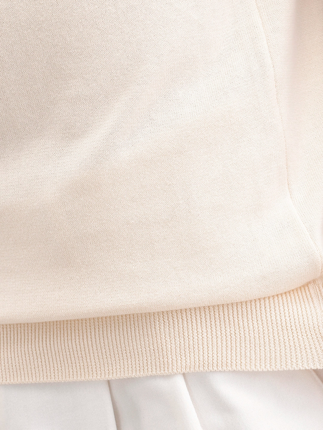 Slim Fit Flat Knit Polo T-Shirt | Beige - Image 7