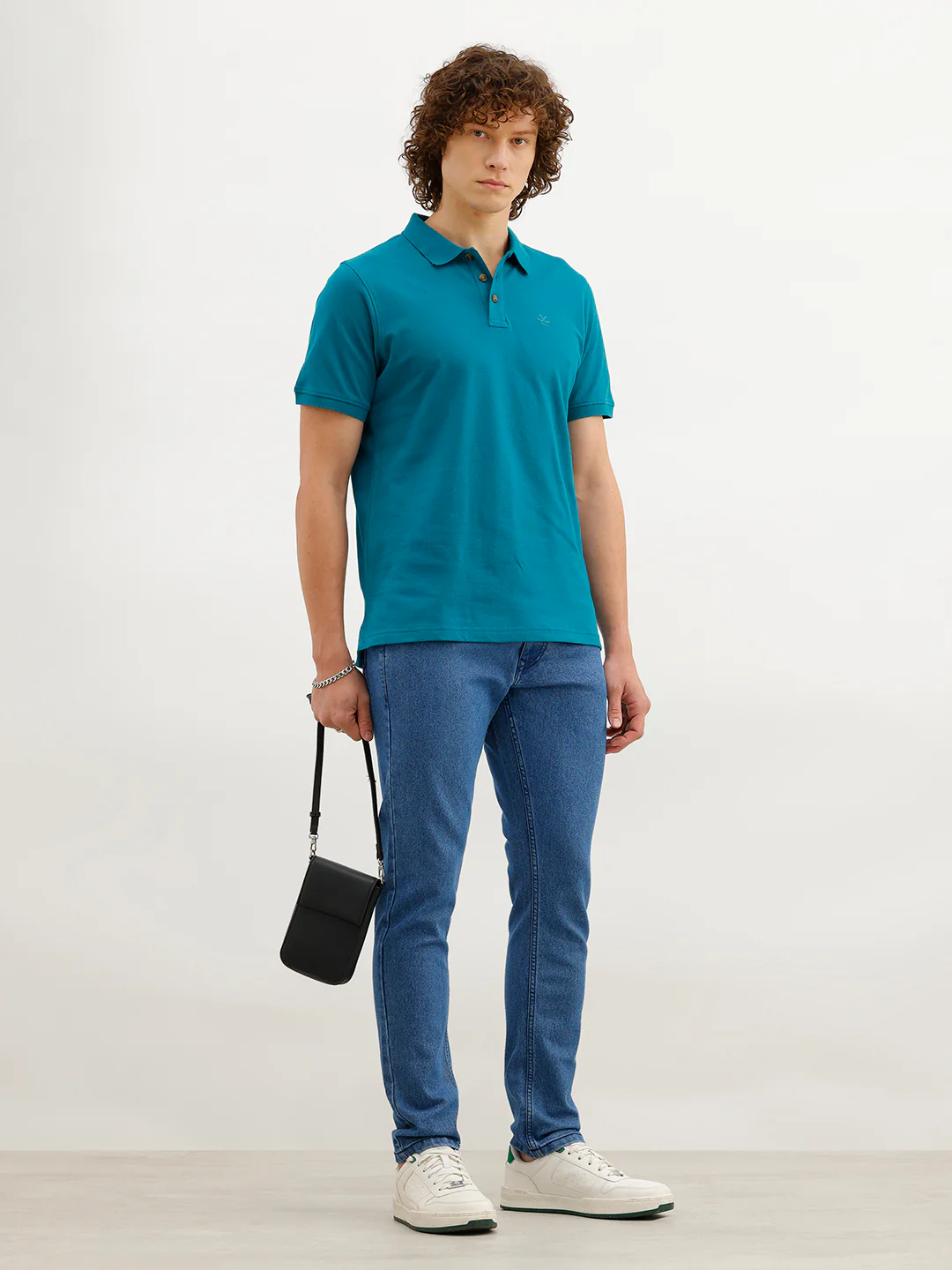 Solid Slim Fit Polo T-Shirt | Dark Green - Image 2