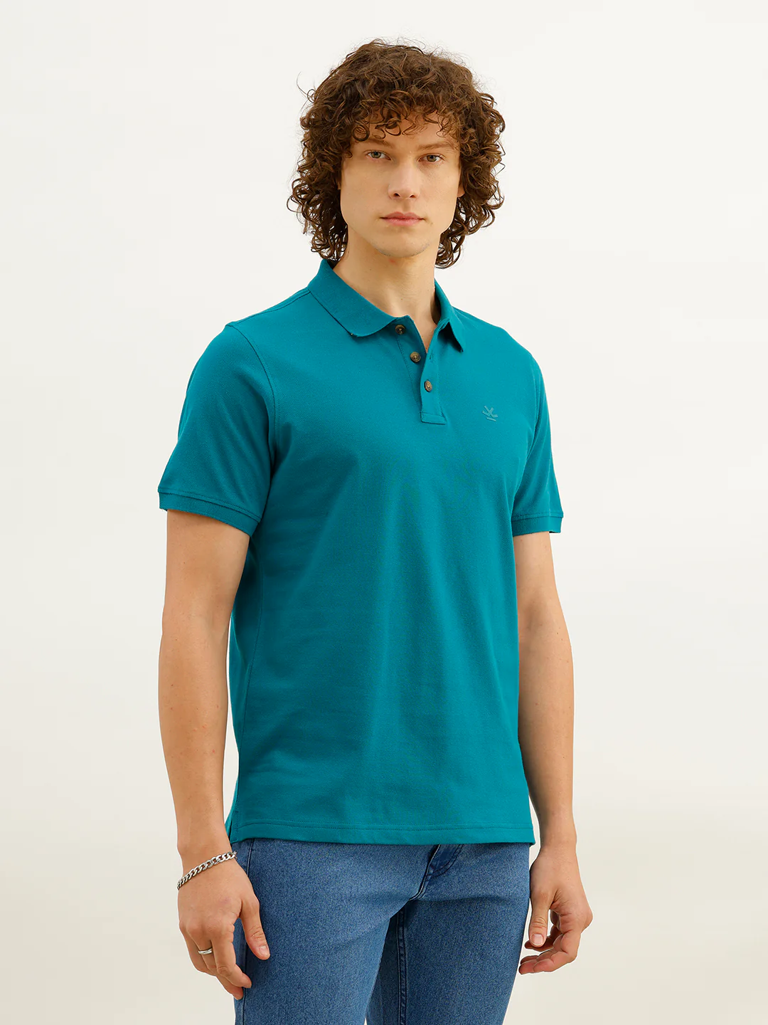 Solid Slim Fit Polo T-Shirt | Dark Green - Image 4