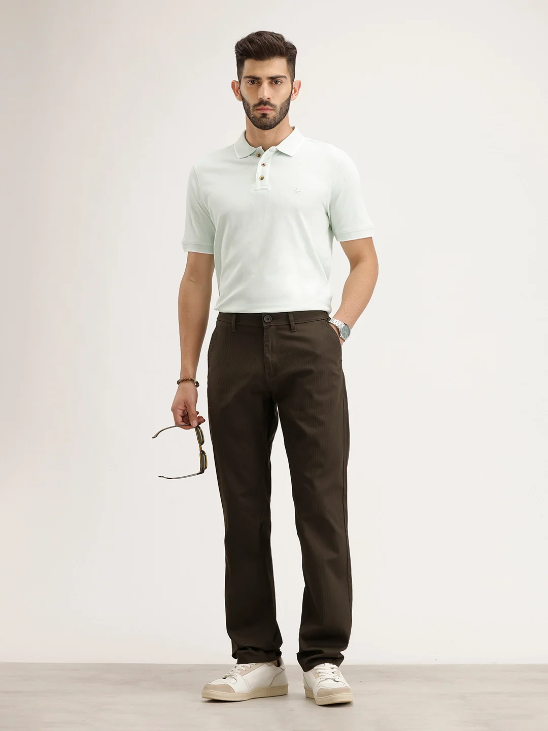 Solid Slim Fit Polo T-Shirt | Light Green - Image 2