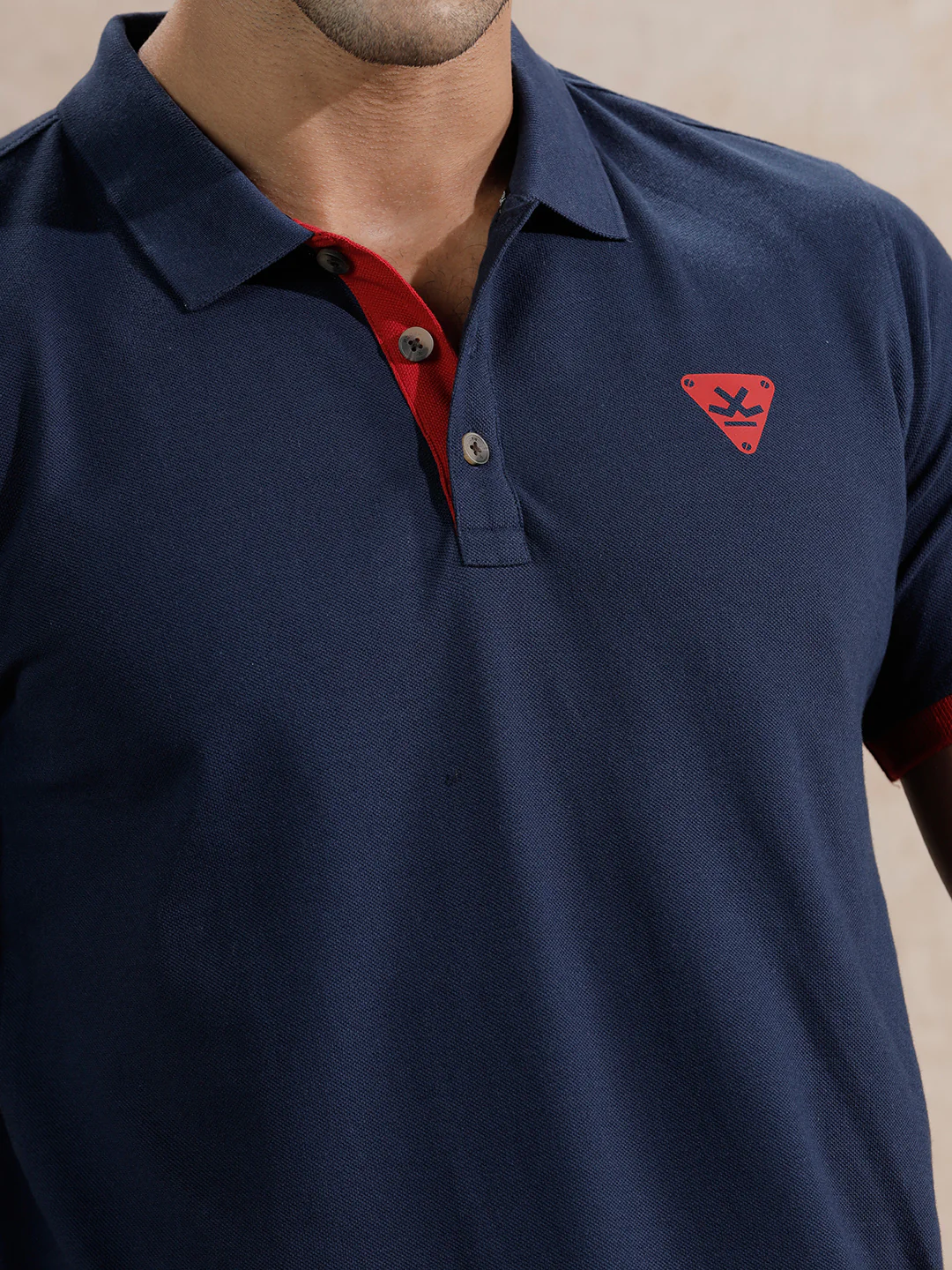 Solid Slim Fit Polo T-Shirt  | Navy Blue - Image 5
