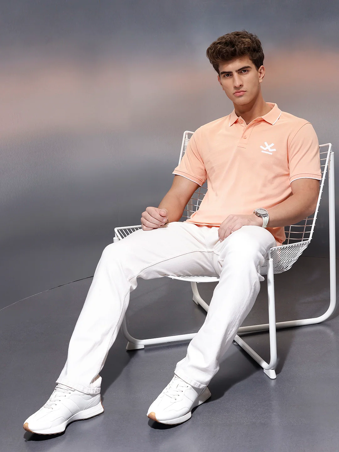 Solid Slim Fit Polo T-Shirt  | Orange - Image 4