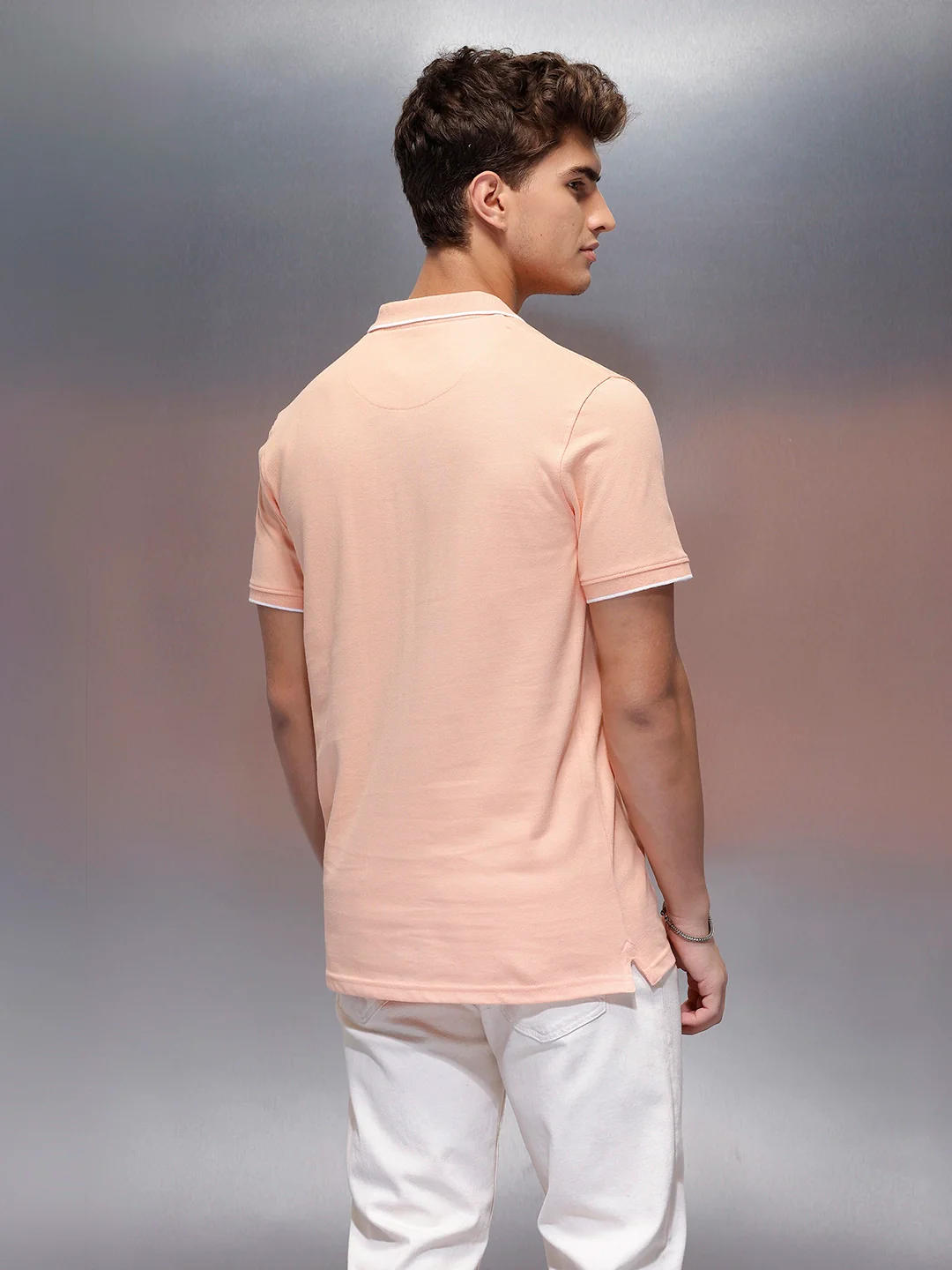 Solid Slim Fit Polo T-Shirt  | Orange - Image 5