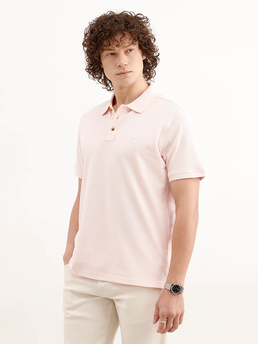 Solid Slim Fit Polo T-Shirt | Pink - Image 4