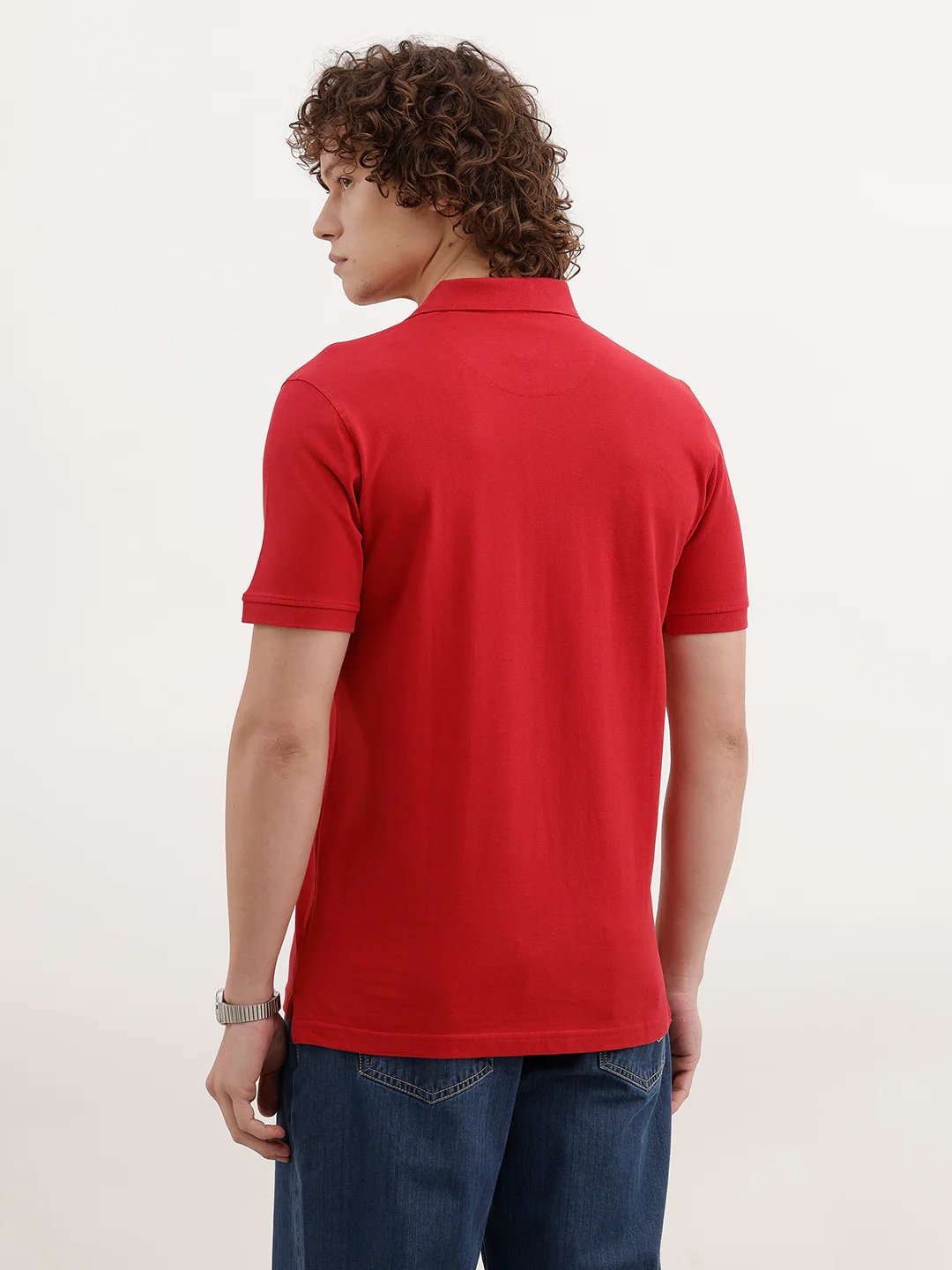 Solid Slim Fit Polo T-Shirt | Red - Image 3