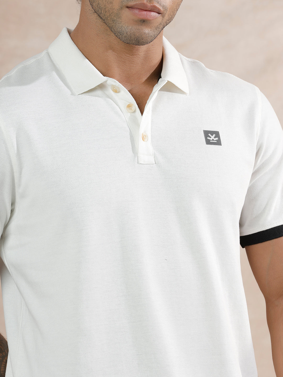 Solid Slim Fit Polo T-Shirt | White - Image 5