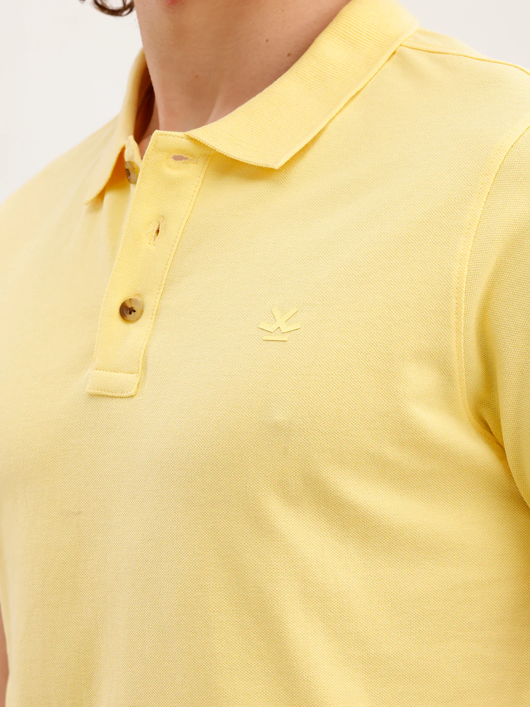 Solid Slim Fit Polo T-Shirt | Yellow - Image 5