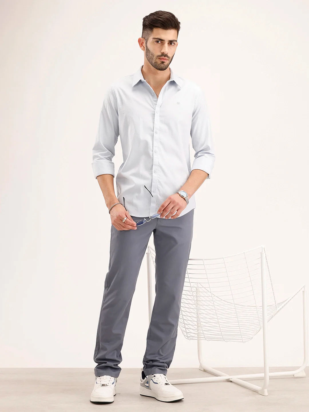 Solid Slim Fit Shirt | Light Blue - Image 2