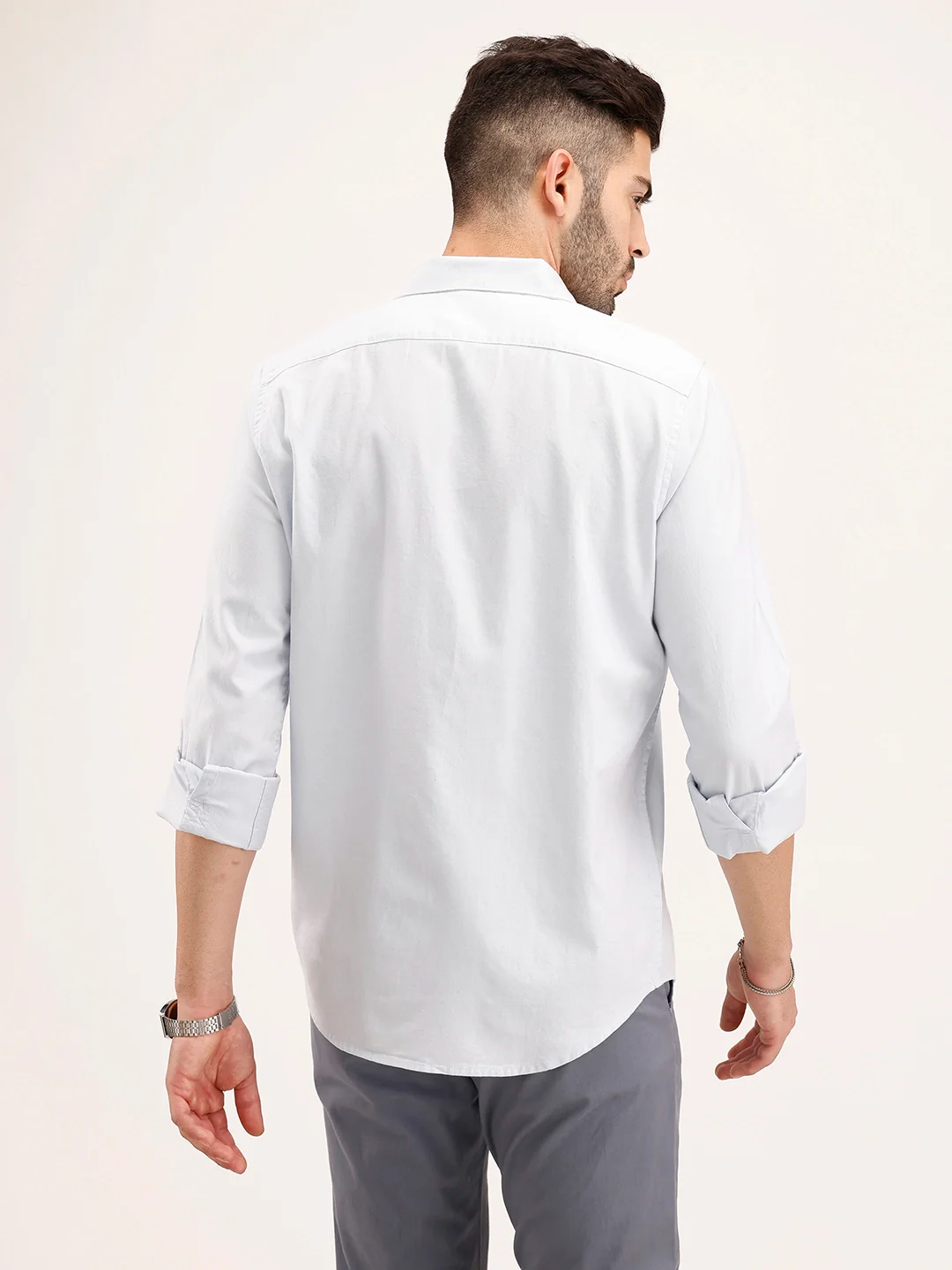 Solid Slim Fit Shirt | Light Blue - Image 3