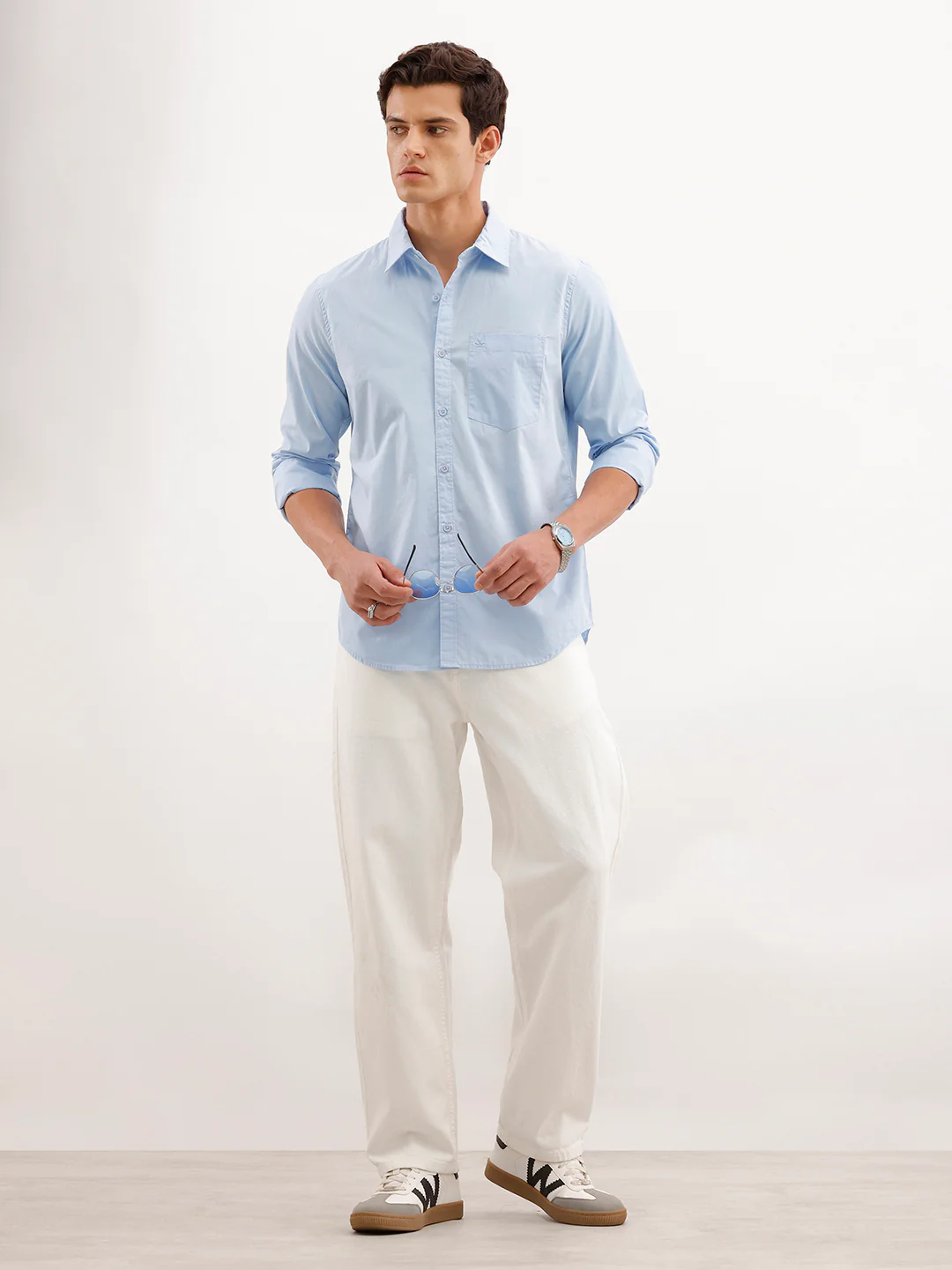 Solid Slim Fit Shirt  | Light Blue - Image 2