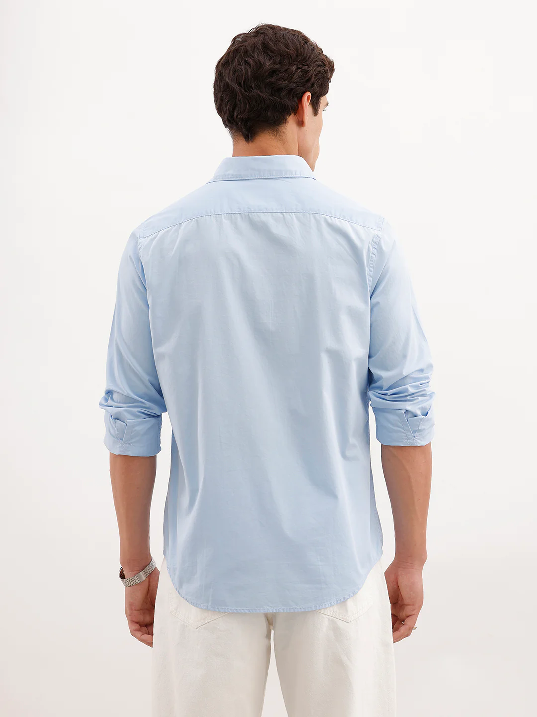 Solid Slim Fit Shirt  | Light Blue - Image 3