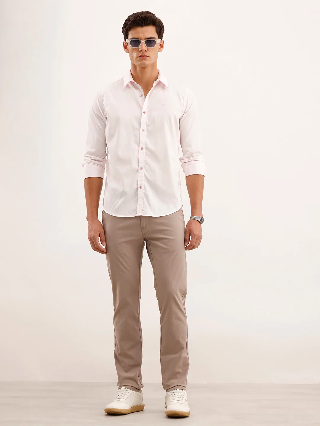 Solid Slim Fit Shirt | Pink - Image 2