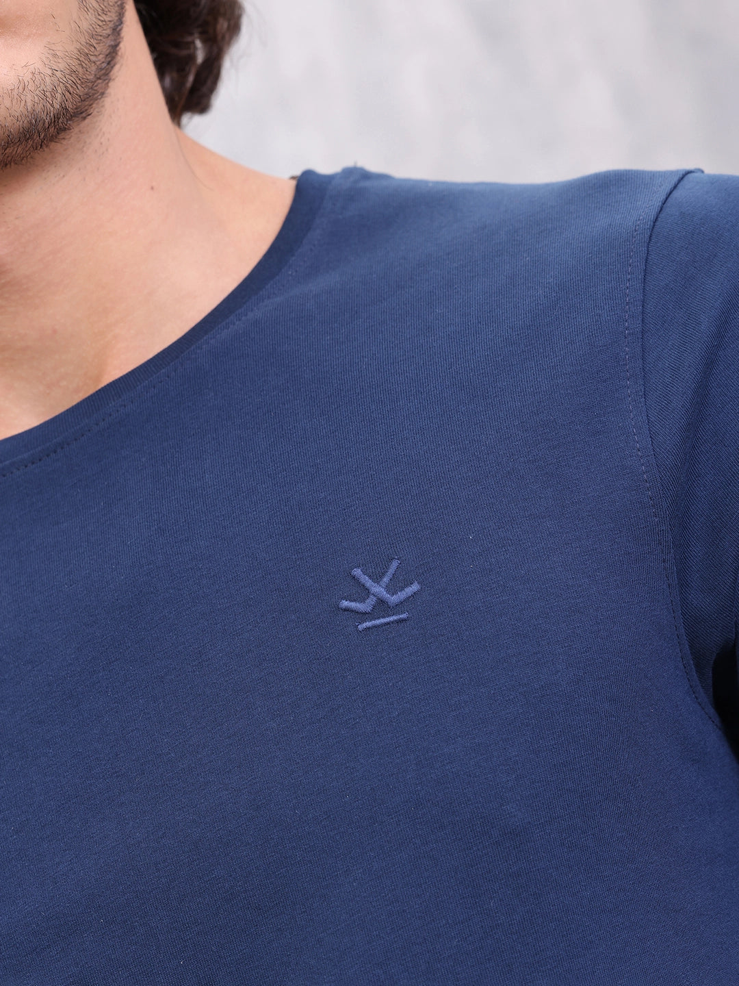 Solid Slim Fit T-Shirt  | Navy Blue - Image 4