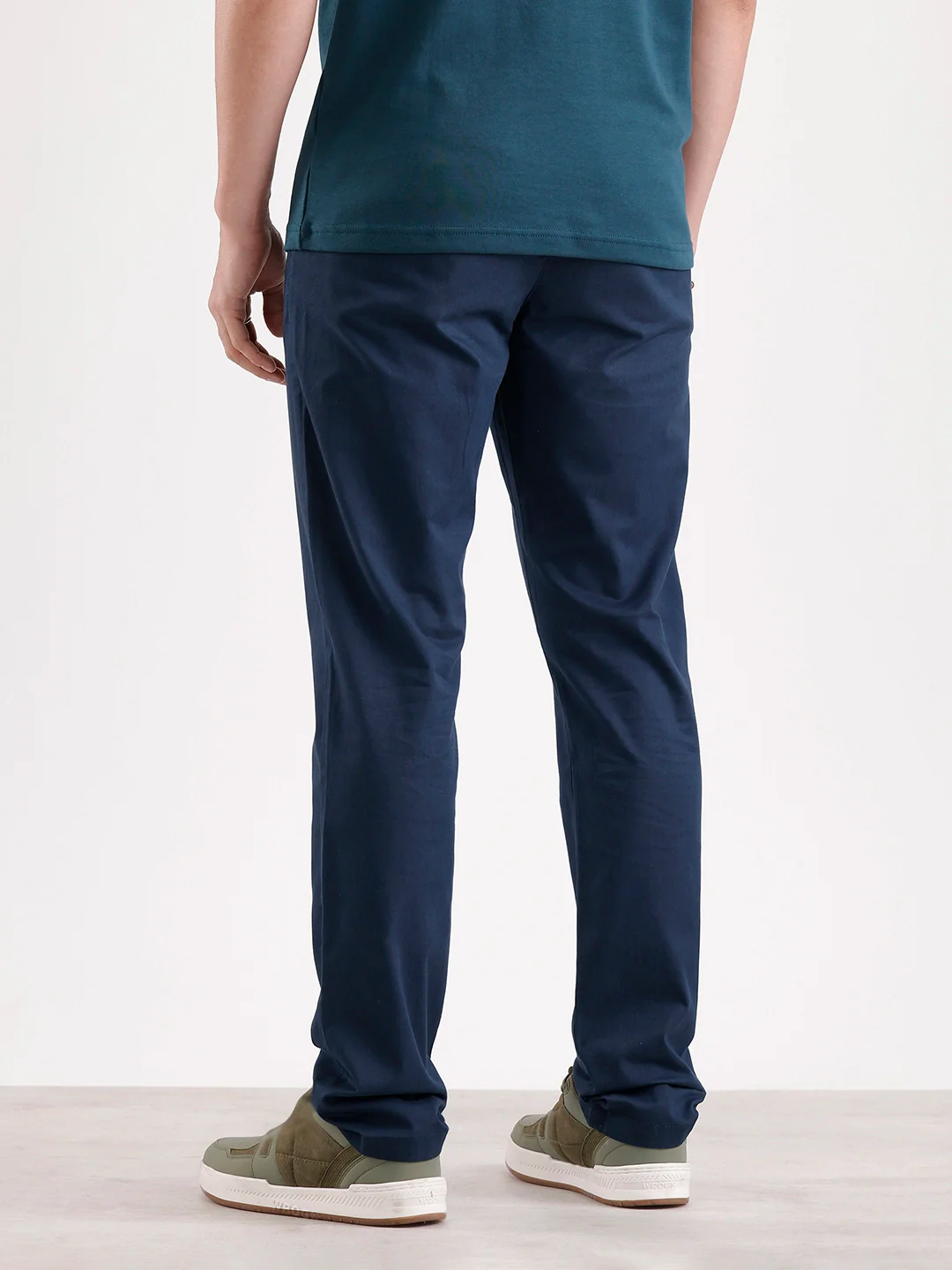 Solid Slim Fit Trouser  | Navy Blue - Image 3