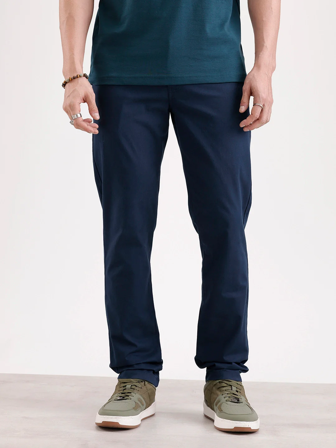 Solid Slim Fit Trouser  | Navy Blue - Image 6