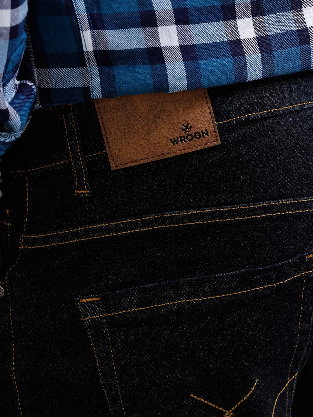 Solid Slim Tapered Jeans | Dark Blue - Image 6