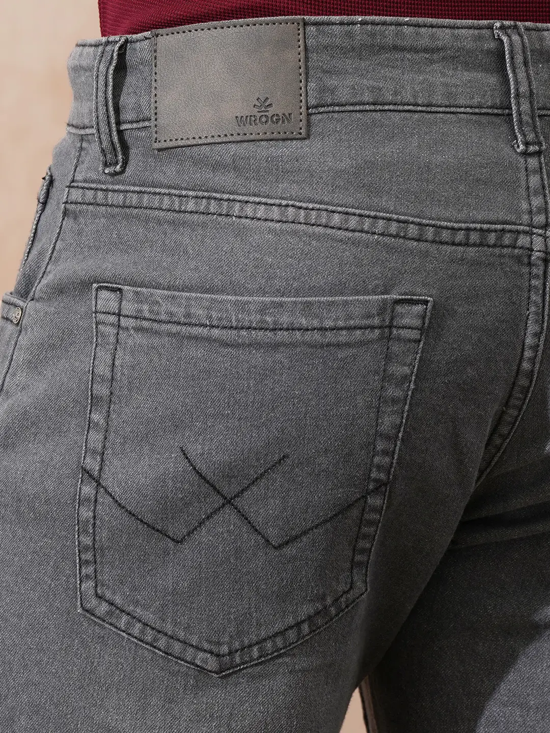 Solid Slim Tapered Jeans | Grey - Image 6