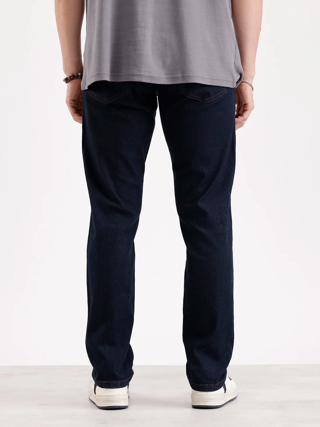 Solid Straight Fit Denim Jeans   |  Blue - Image 3
