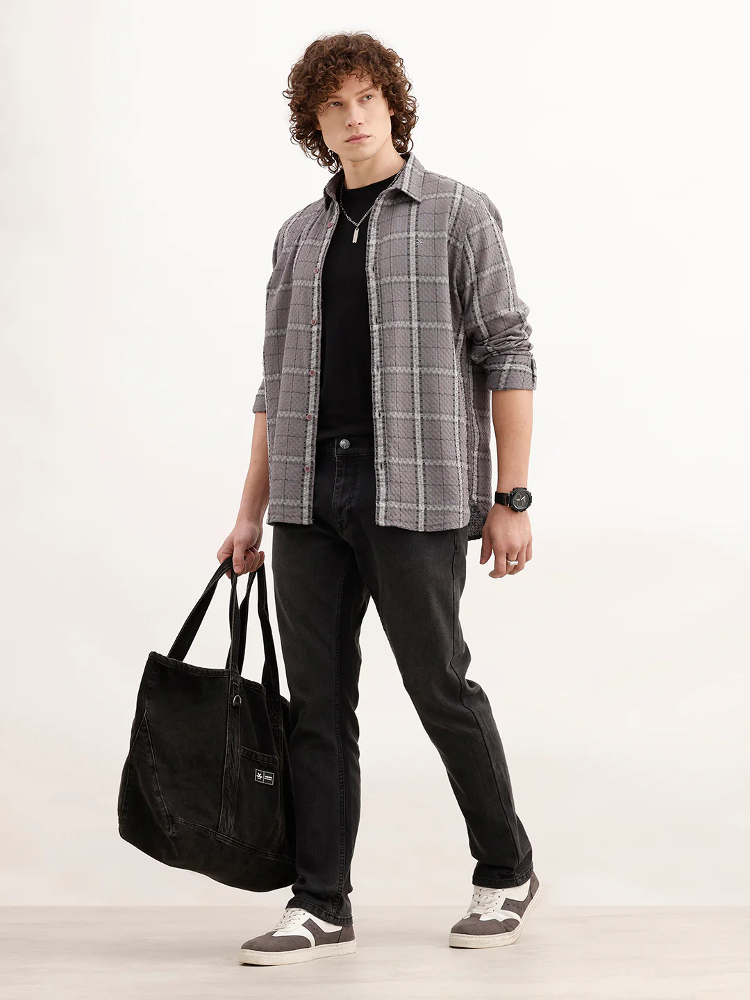 Solid Straight Fit Denim Jeans | Dark Grey - Image 2