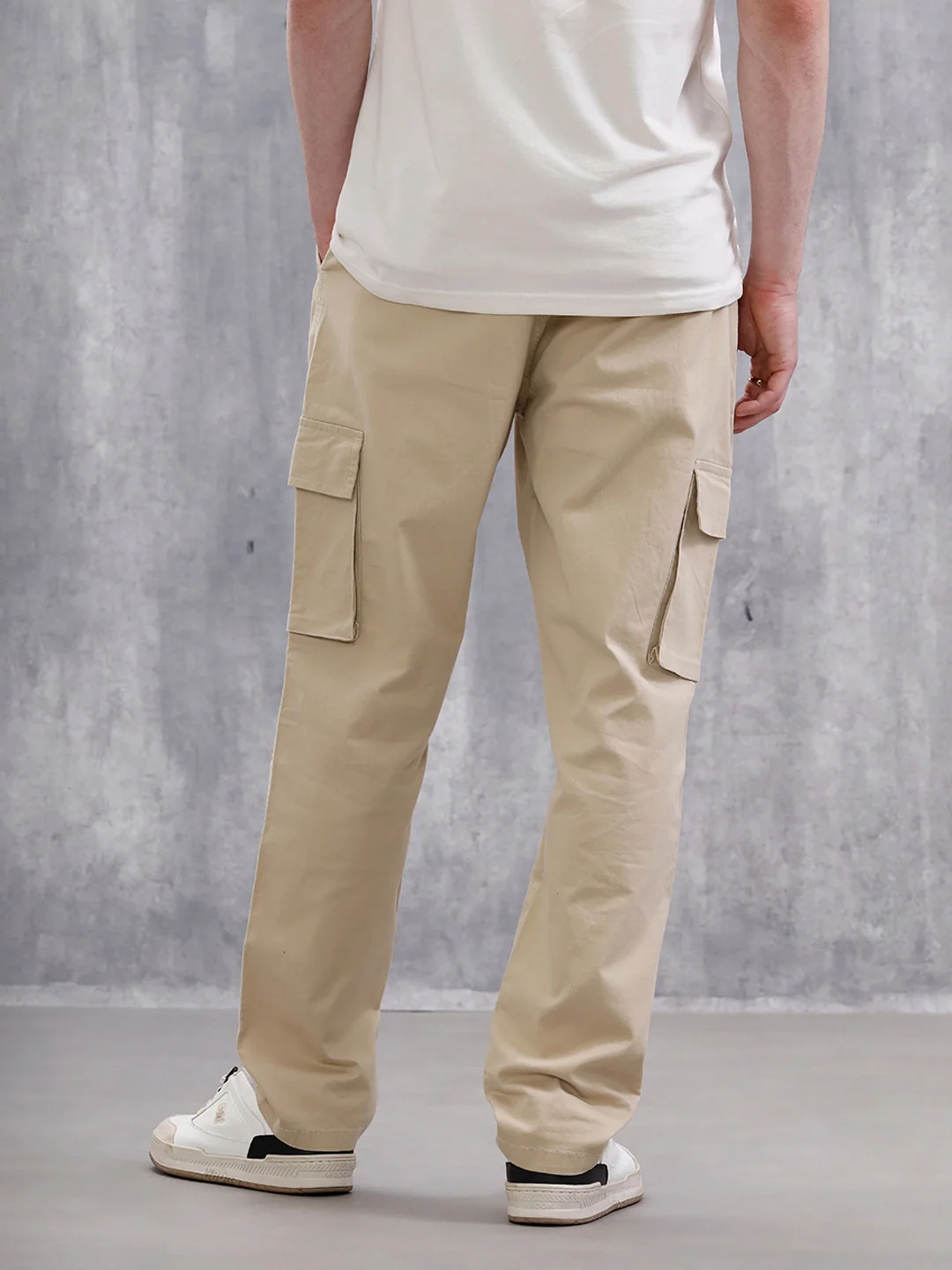 Solid Straight Fit Jeans | Off White - Image 3