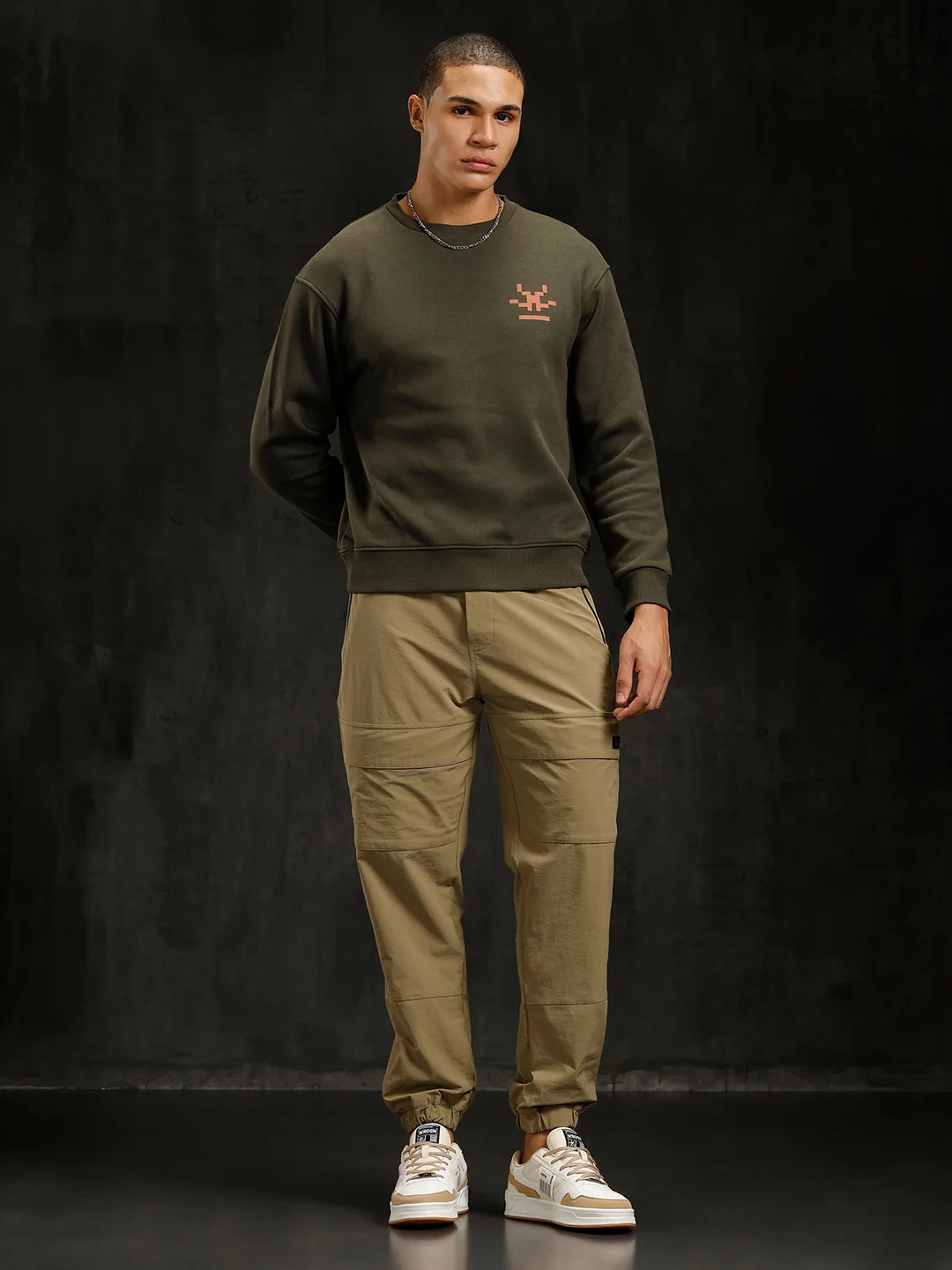 Solid Straight Fit Jogger | Khaki - Image 2