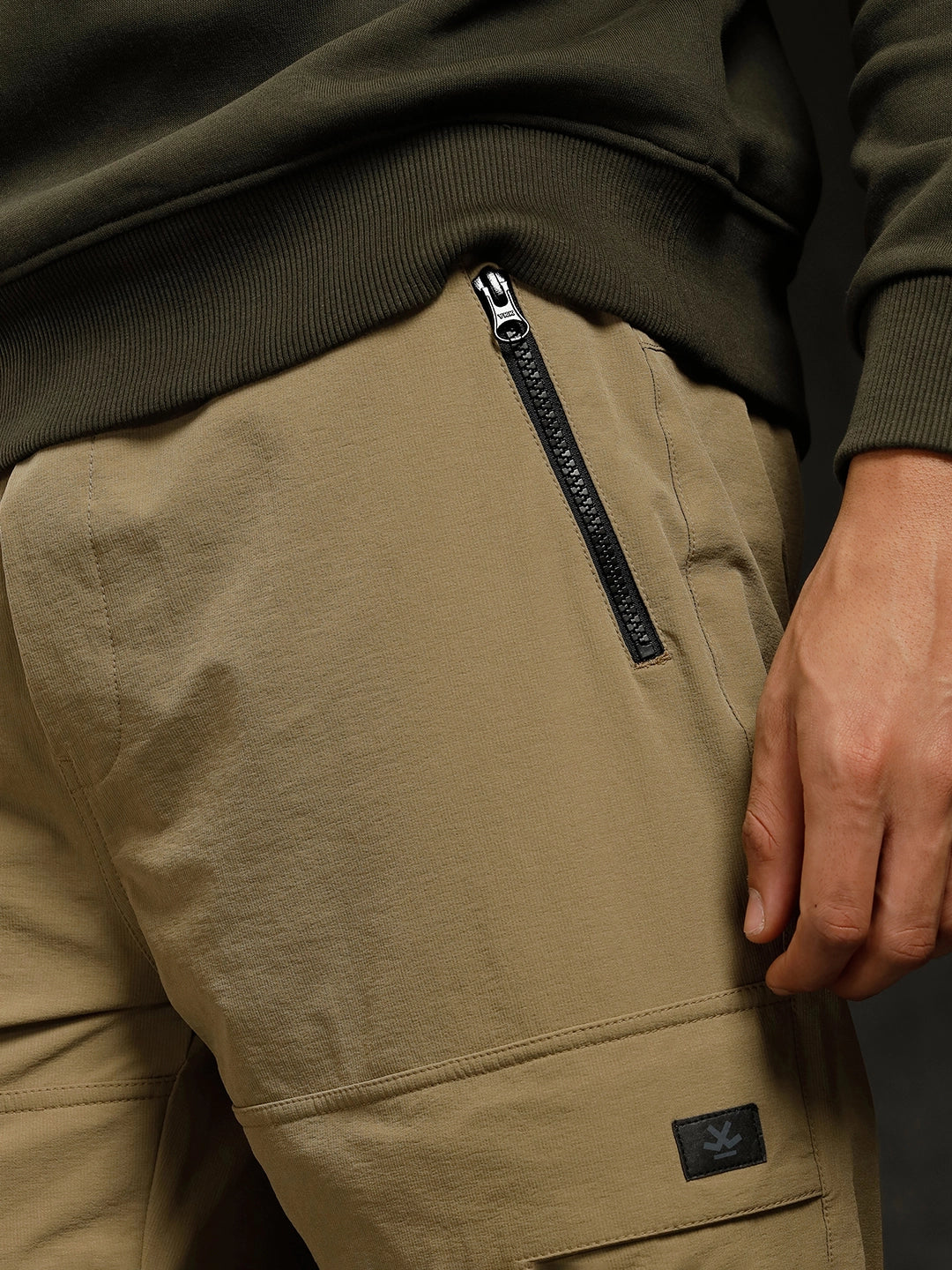 Solid Straight Fit Jogger | Khaki - Image 5