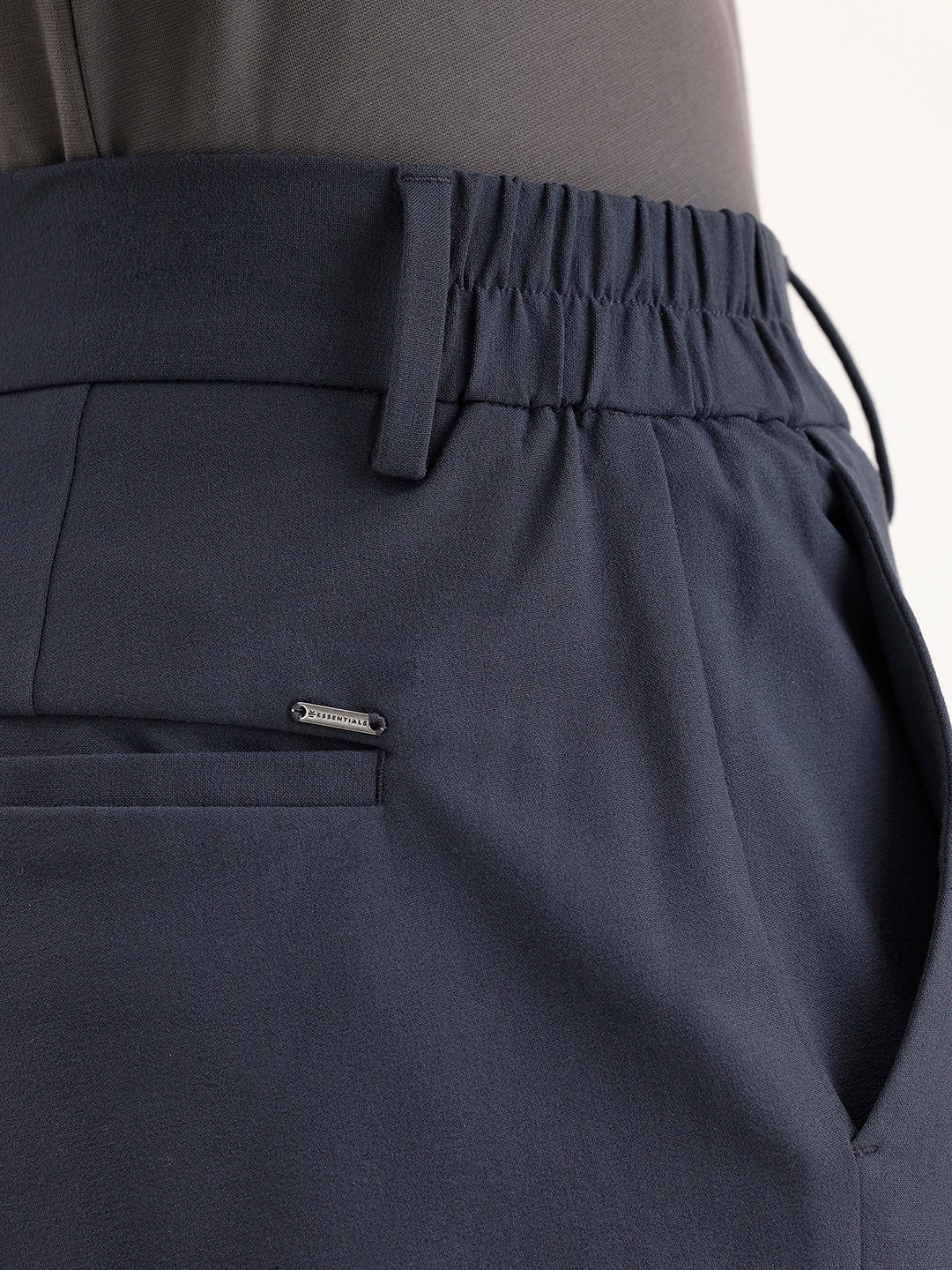 Solid Straight Fit Trouser | Blue - Image 5